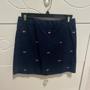 Navy Vineyard Vines Courderoy Embroidered Skirt